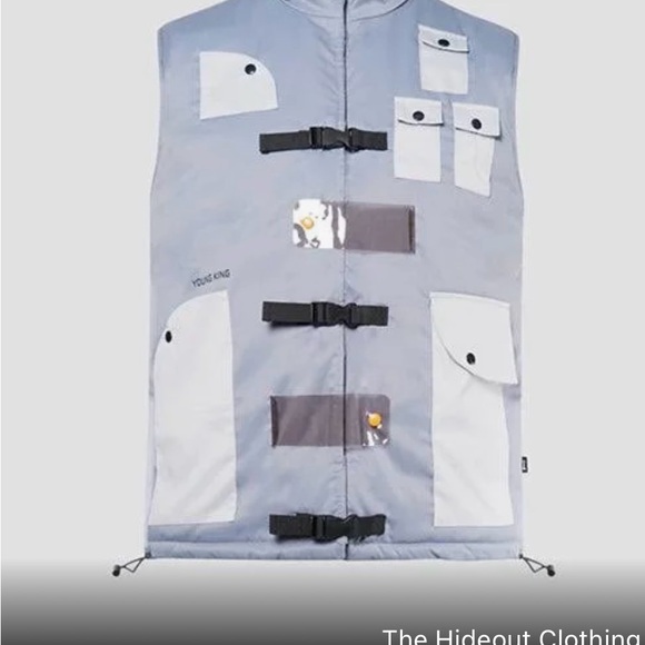 Utility puffer vest grey size Small by THC - Picture 2 of 7